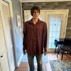Men's Eagle Shirtmakers Regular Fit Shirt SZ 17, 34/35‎ Burgundy